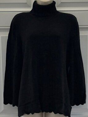 Black Turtleneck Sweater by Isaac Mizrahi Live